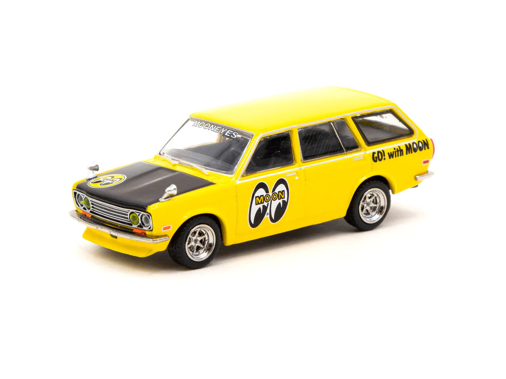 Tarmac Works Global64 1/64 Datsun Bluebird 510 Wagon MOONEYES - MIJO Exclusives Limited Edition Yellow