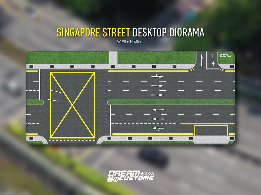 Dream Customs Mouse Pad Singapore Street Desktop Diorama (XL)