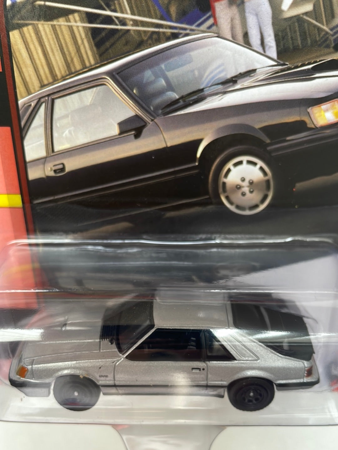 Johnny Lightning 1/64 1986 Ford Mustang SVO Classic Gold Collection Version B Silver