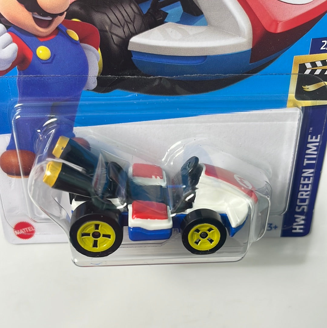 Hot Wheels 1/64 Mario Kart Standard Kart - Screen Time 2023 Black & White