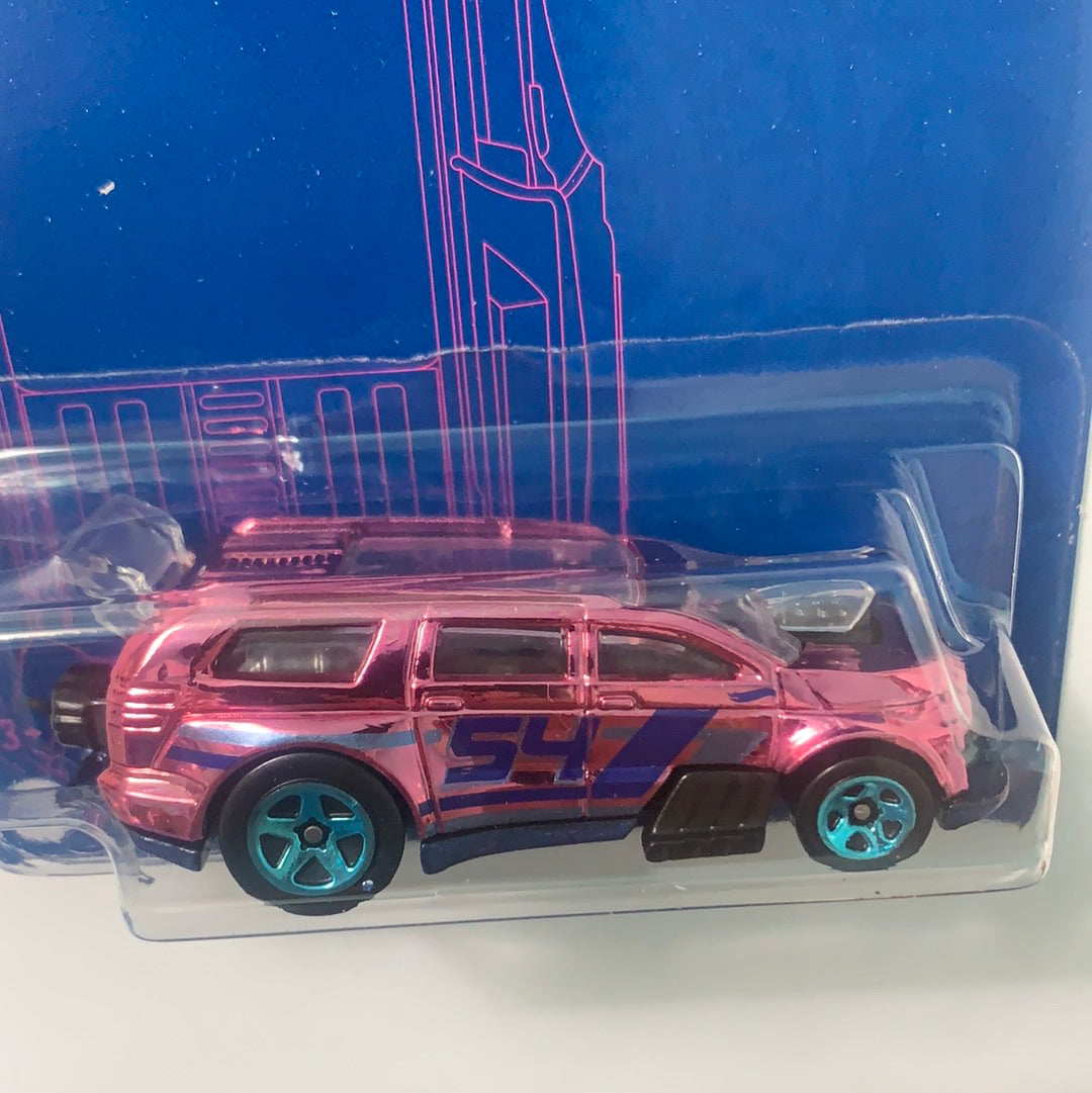 *Chase* Hot Wheels 1/64 2022 Satin Blue & Pink Nitro Tailgater - Damaged Box