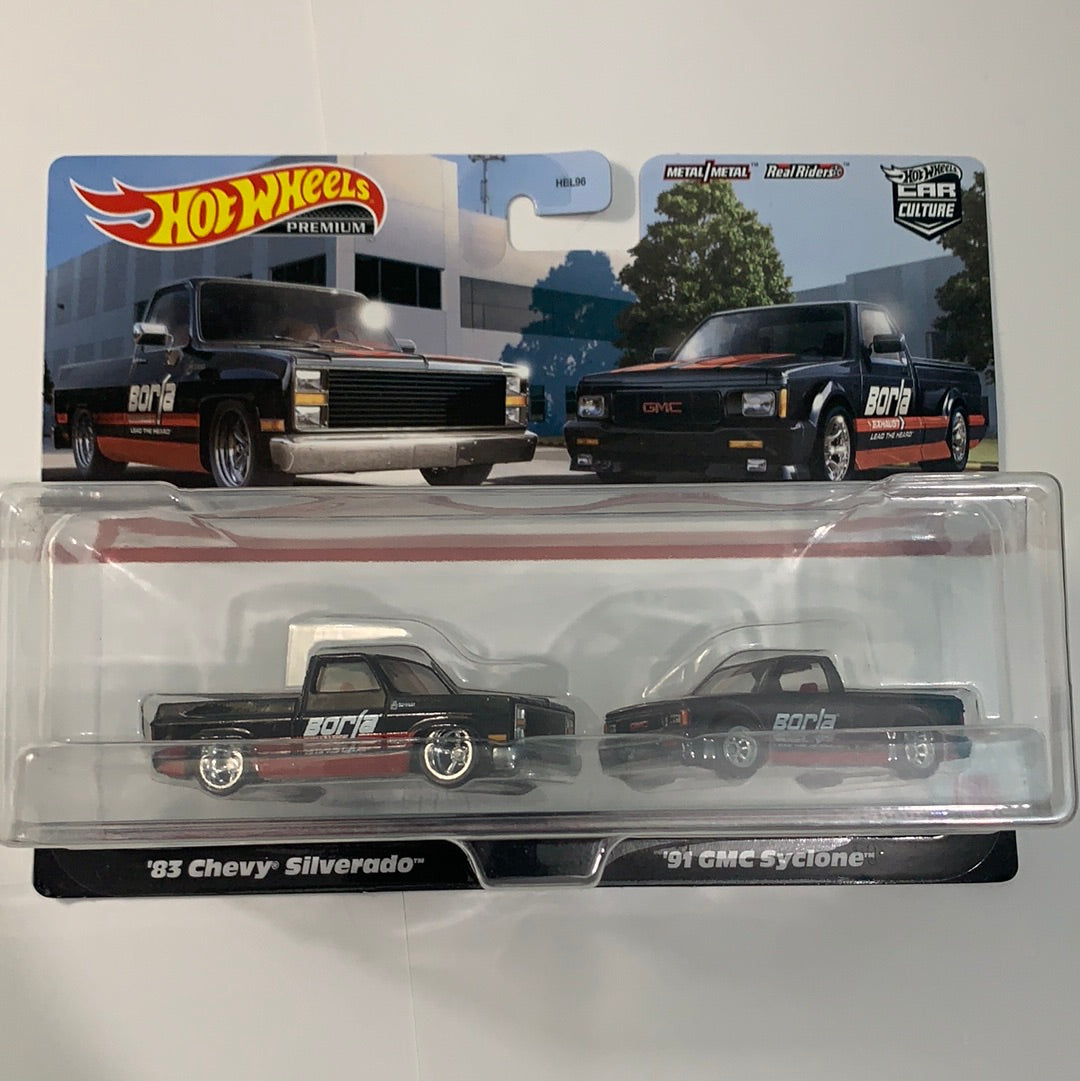 Damaged Box* Hot Wheels Car Culture 2 Pack Borla Chevy Silverado