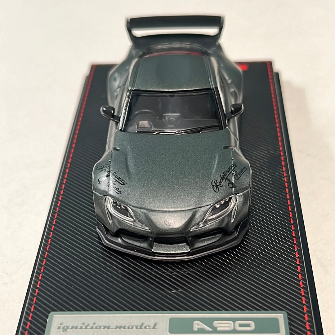 Ignition Models 1/64 Toyota Supra Pandem A90 Matte Blue Gray Metallic