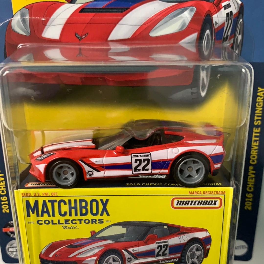 Hot Wheels Matchbox 2016 Corvette Stingray Moving Parts 48/50 - Diecast Car Toy, Collectible Model