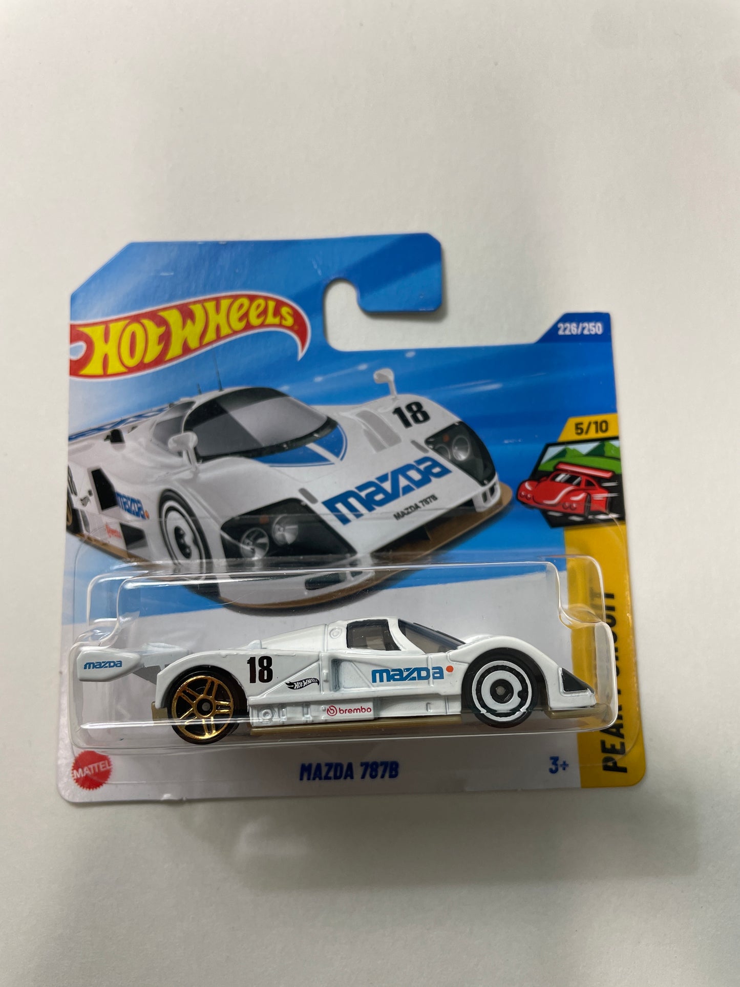 Hot Wheels 1/64 Mazda 787B Short Card White - Damaged Box