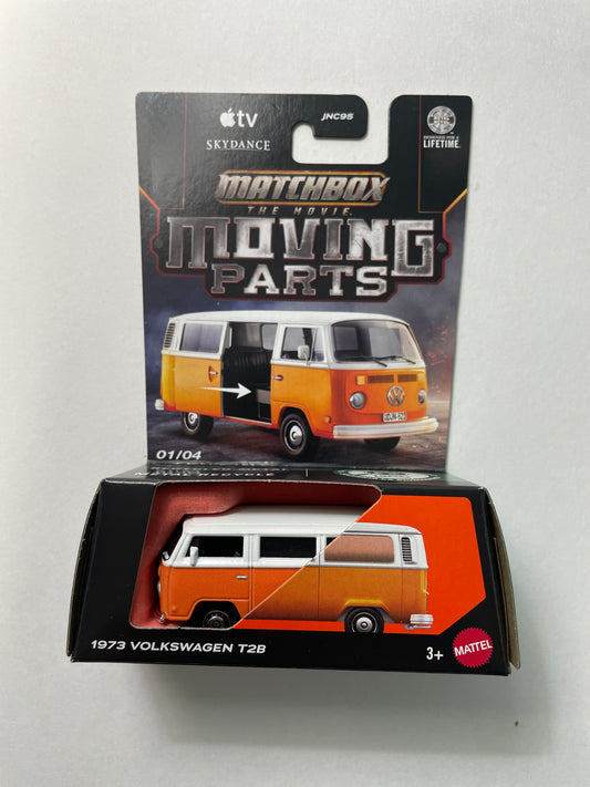 Matchbox 1/64 Moving Parts 1973 Volkswagen T2B Orange & White - JND36 - Damaged Box