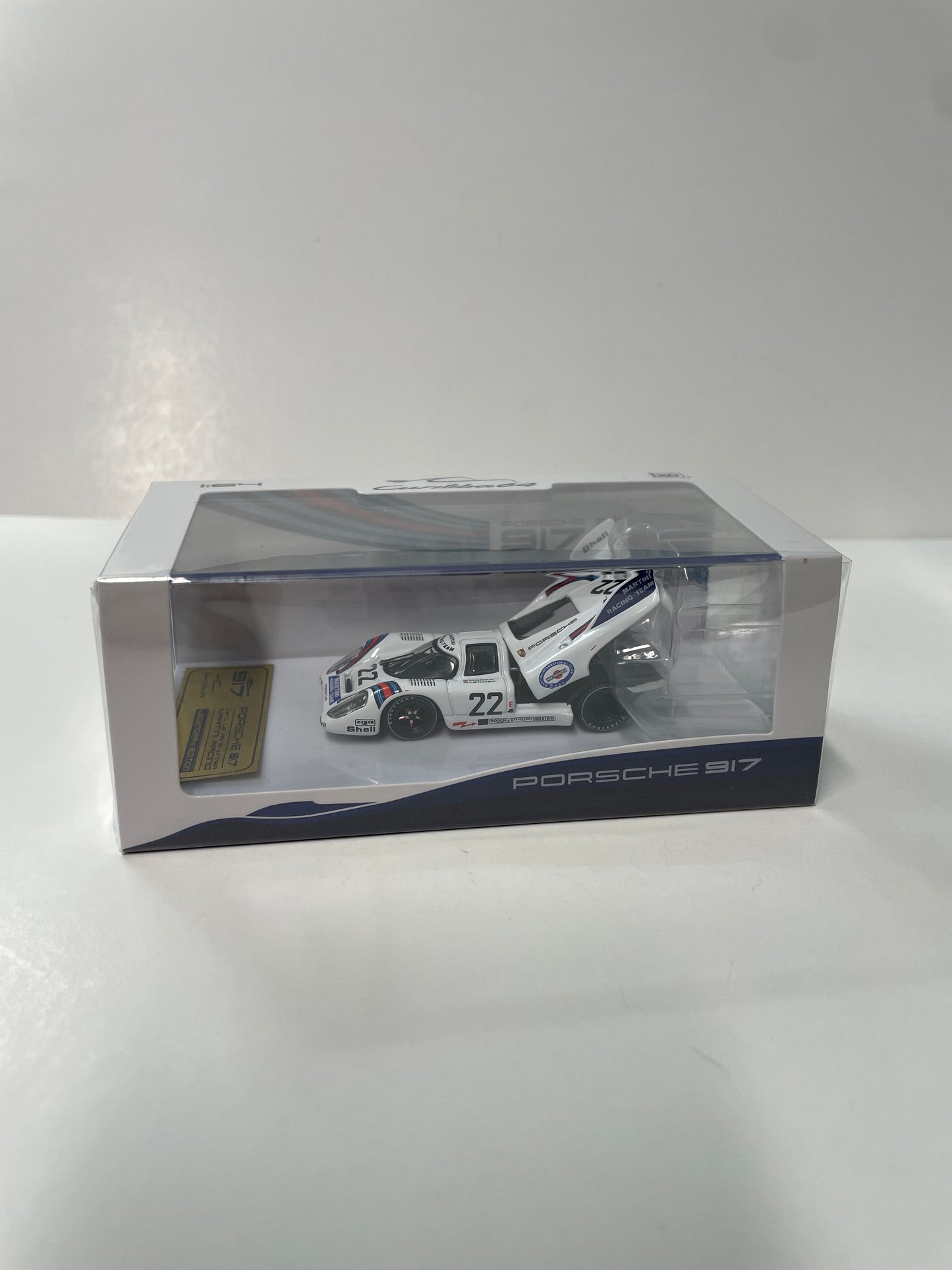 Tarmac Works X Curitiba64 1/64 Porsche 917 1971 Le Mans Winner Martini Racing n22 White - CWB64-002-LMW22