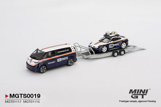 Mini GT 1/64 Porsche 911 Dakar #718 / Volkswagen ID. Buzz / Porsche Centrum Gelderland Roughroads Set - MGTS0019