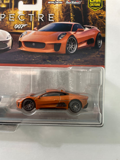 Hot Wheels 1/64 Premium Car Culture 2 Pack Spectre 007 Aston Martin DB10 Silver & Jaguar C-X75 Orange - JBL04