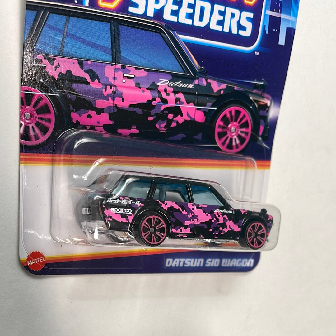Hot Wheels 1/64 Neon Speeders Datsun 510 Wagon Black & Purple