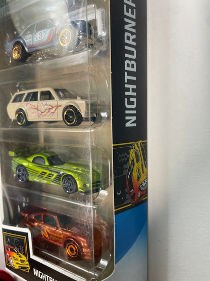 Hot Wheels 1/64 5 Pack Nightburnerz - Damaged Box
