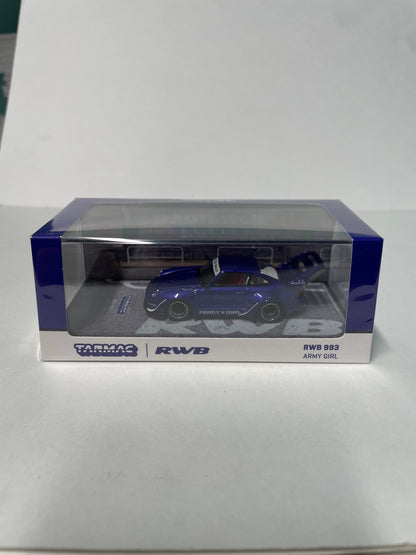 Tarmac Works 1/64 RWB 993 ARMY GIRL Blue - HOBBY64 - T64-TL017-AG