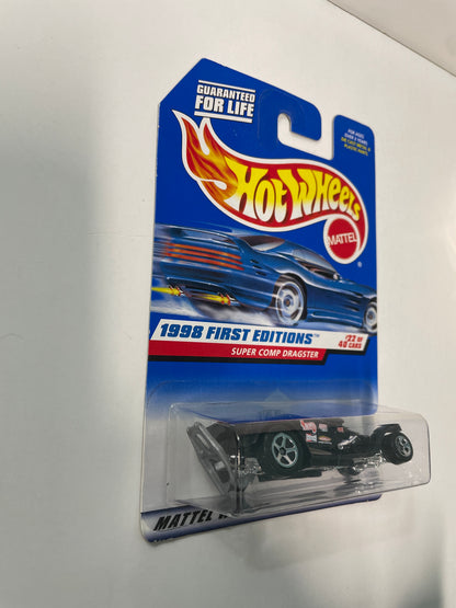 Hot Wheels 1/64 Super Comp Dragster Black - Damaged Box