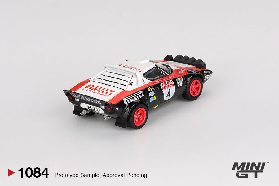 Mini GT 1/64 Lancia Stratos HF #4 1978 Rally Sanremo Winner Black & White - MGT01084