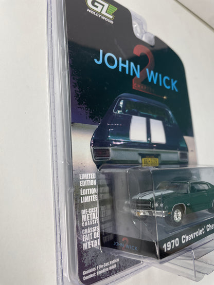 Greenlight Hollywood 1/64 1970 Chevrolet Chevelle SS 396 - John Wick 2 Green - 44780-F