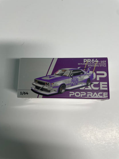 Pop Race 1/64 Nissan Skyline C210 Kaido Racer Bosozoku Style Purple