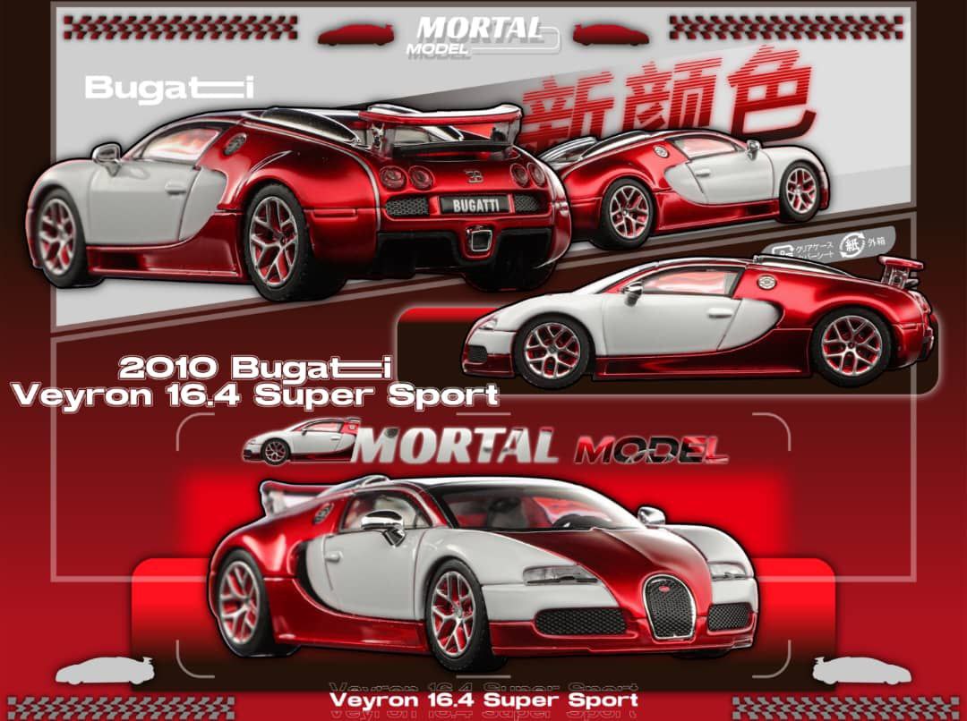 Mortal Model 1/64 2010 Bugatti Veyron 16.4 Super Sport Red & White