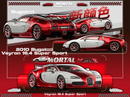 Mortal Model 1/64 2010 Bugatti Veyron 16.4 Super Sport Red & White