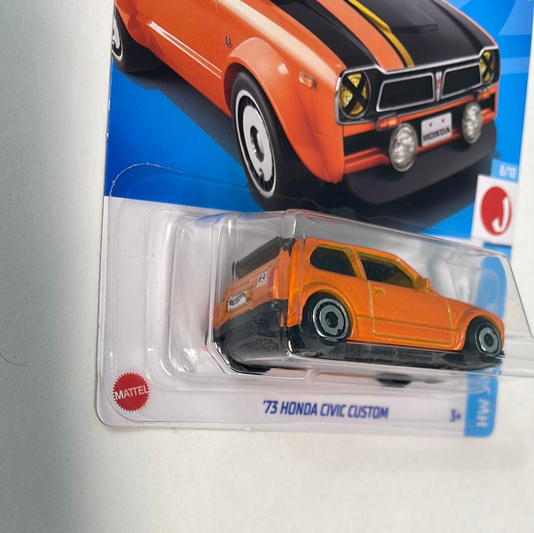 *Japan Card* Hot Wheels 1/64 ‘73 Honda Civic Custom Orange