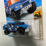 Hot Wheels 1/64 Treasure Hunt Humvee Blue - Damaged Card