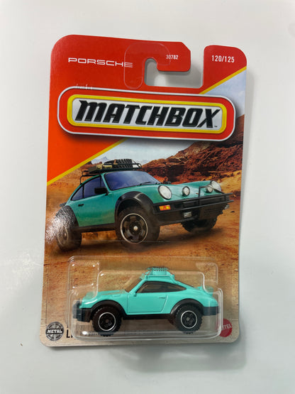 Matchbox 1/64 1985 Porsche 911 Rally Teal - Damaged Card