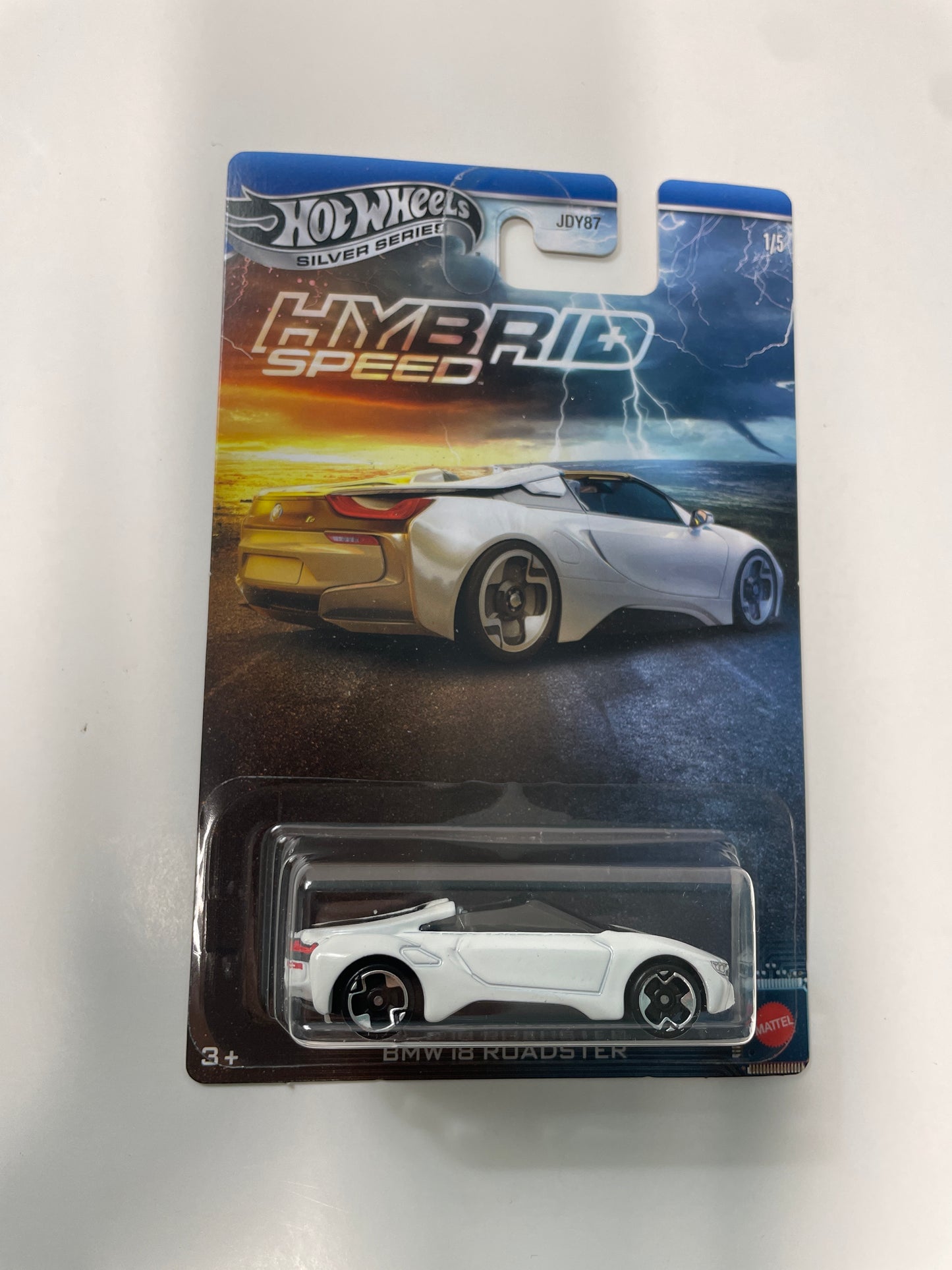 Hot Wheels 1/64 Silver Series Hybrid Speed BMW i8 Roadster White - JCB76