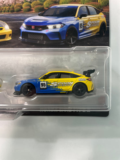 Hot Wheels 1/64 Premium Car Culture 2 Pack '99 Honda Civic Type R (EK9) & Honda Civic Type R