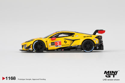 Mini GT 1/64 Chevrolet Corvette Z06 GT3.R #3 2025 IMSA Daytona 24 Hrs Corvette Racing by Pratt Miller Motorsports Yellow - MGT01168