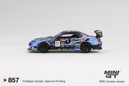 Mini GT 1/64 Nissan Silvia (S15) D-MAX #46 2023 D1 Grand Prix D-MAX Racing Blue - MGT00857-BL