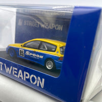 1/64 Street Weapon Honda Civic EG6 Spoon #95 Yellow & Blue