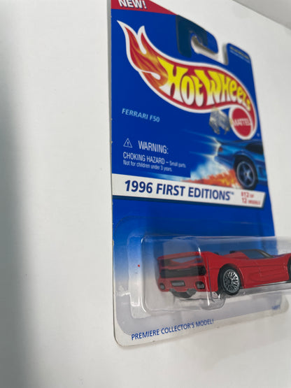 Hot Wheels 1/64 1996 First Editions Ferrari F50 Red - Damaged Box