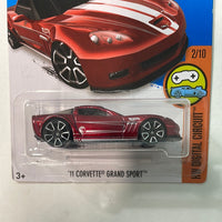 * Treasure Hunt* Hot Wheels 1/64 ‘11 Corvette Grand Sport Red (U.S. Card) - Damaged Card