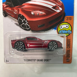 * Treasure Hunt* Hot Wheels 1/64 ‘11 Corvette Grand Sport Red (U.S. Card) - Damaged Card