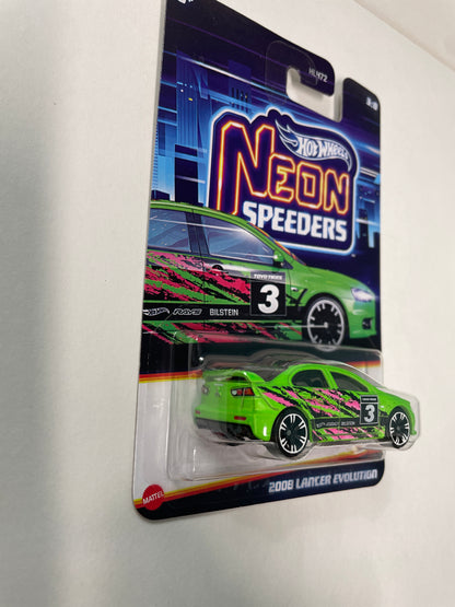 Hot Wheels 1/64 Neon Speeders 2008 Mitsubishi Lancer Evolution Green