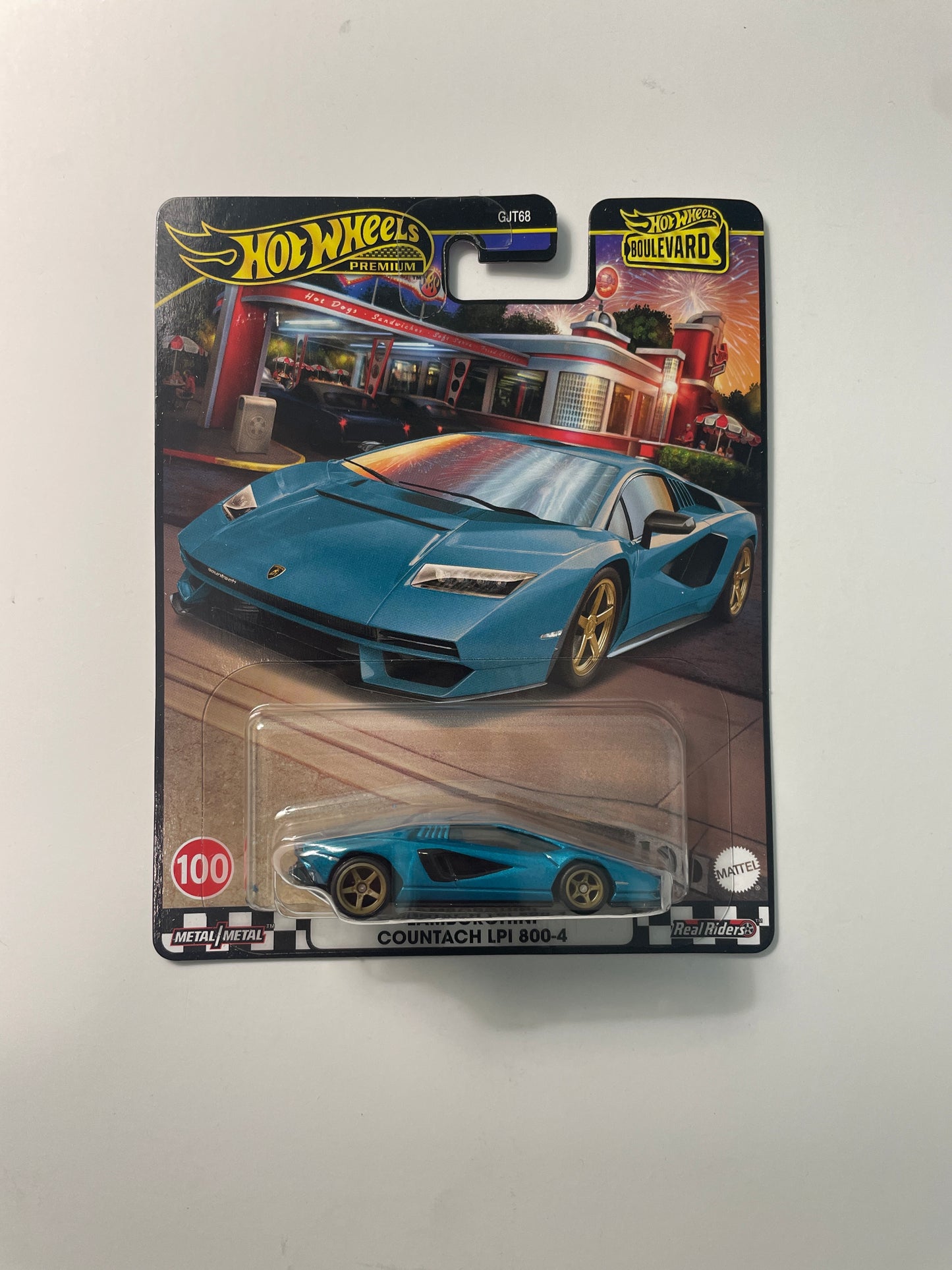 Hot Wheels 1/64 Boulevard Mix V Lamborghini Countach LPI 800-4 Blue - HRT70