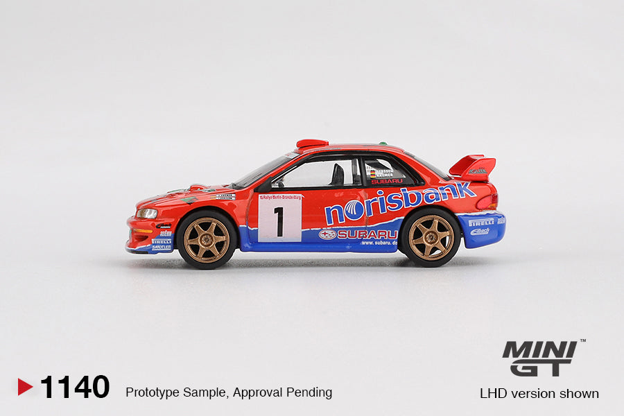 Mini GT 1/64 Subaru Impreza WRC97 #1 1999 DRM Champion Red & Blue - MGT01140