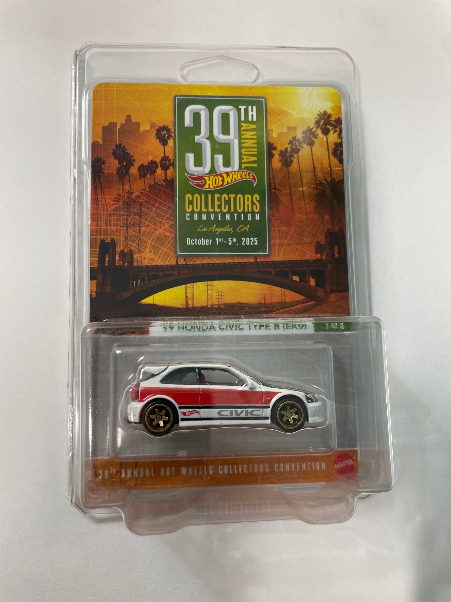 Hot Wheels 1/64 2025 39th Annual Collectors Convention Los Angeles ‘99 Honda Civic Type R (EK9) White