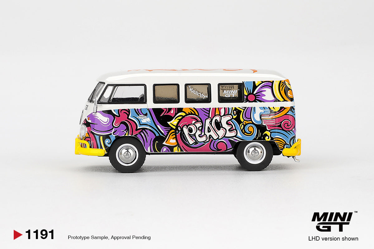 Mini GT 1/64 Volkswagen T1 Microbus Mizu Design White - MGT01191