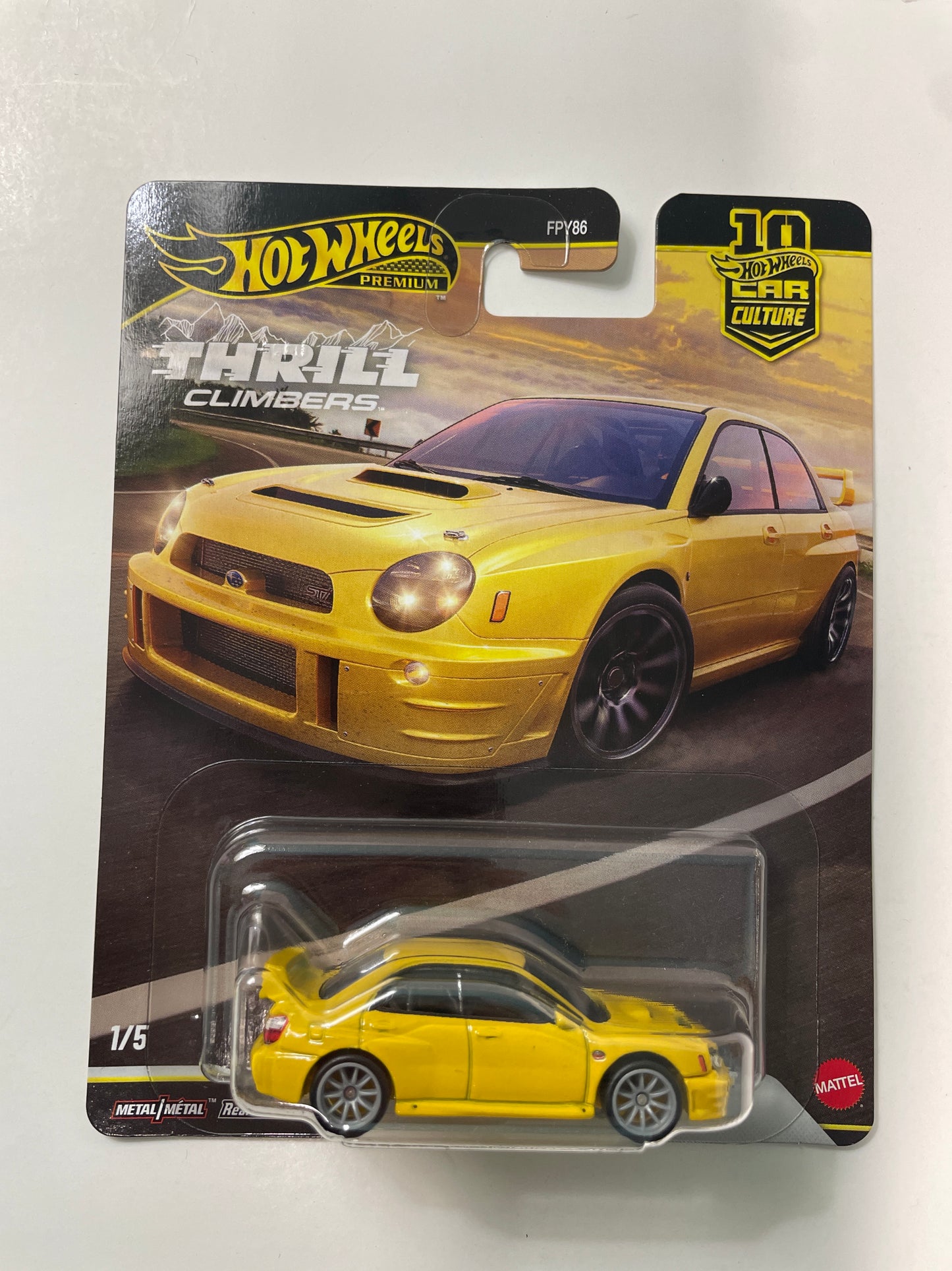 Hot Wheels 1/64 Car Culture Thrill Climbers Subaru Impreza WRX Yellow - JKF21