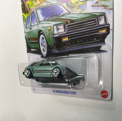 Hot Wheels 1/64 J-Imports ‘81 Toyota Starlet KP61 Green