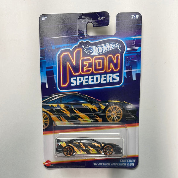 Hot Wheels 1/64 Neon Speeders Custom ‘01 Acura Integra GSR Black & Orange