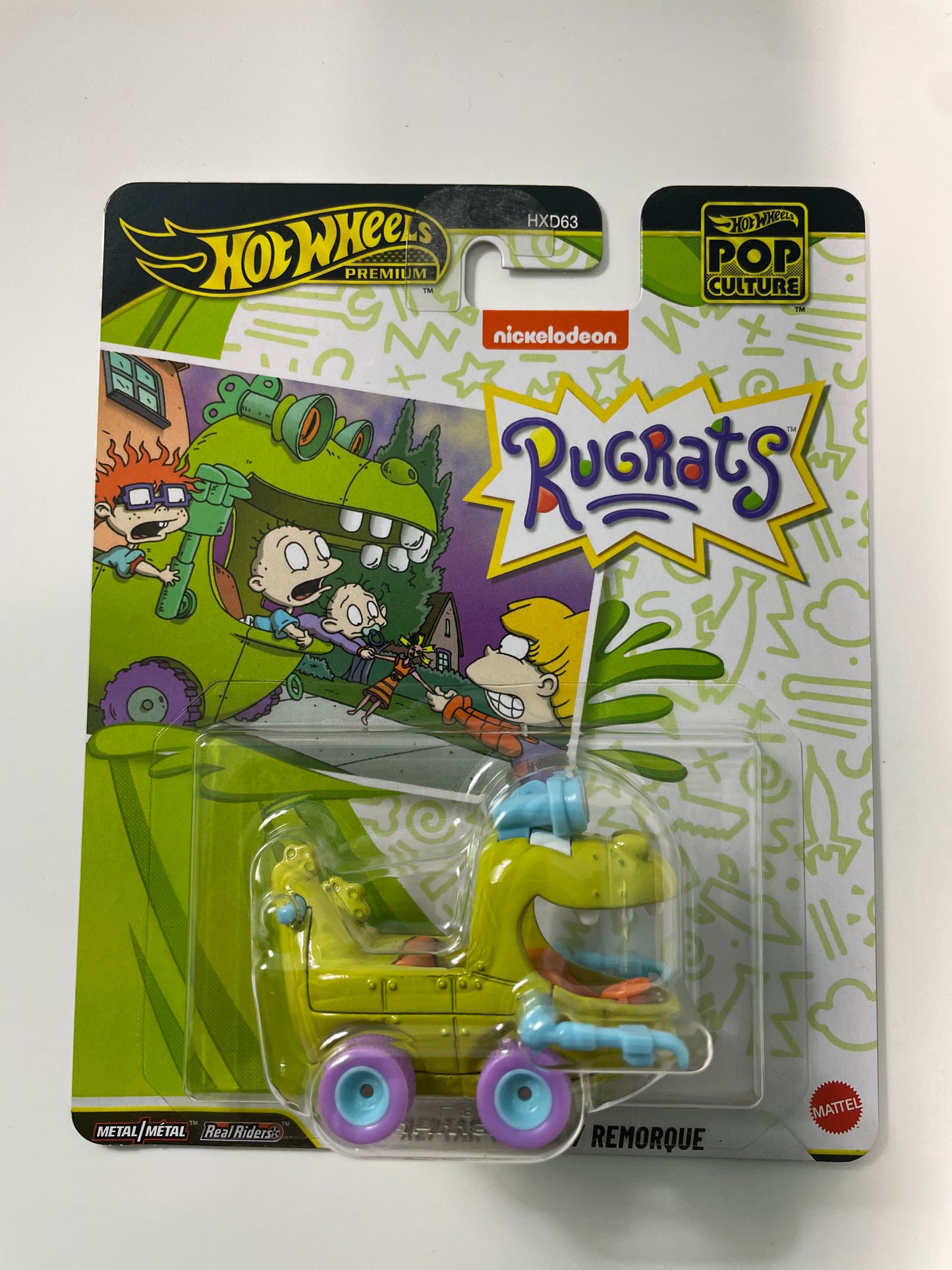 Hot Wheels 1/64 Pop Culture Rugrats Reptar Wagon/ Remorque Green JHW87