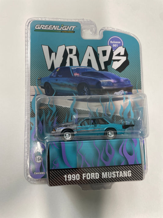 Greenlight 1/64 1990 Ford Mustang Blue - 51550