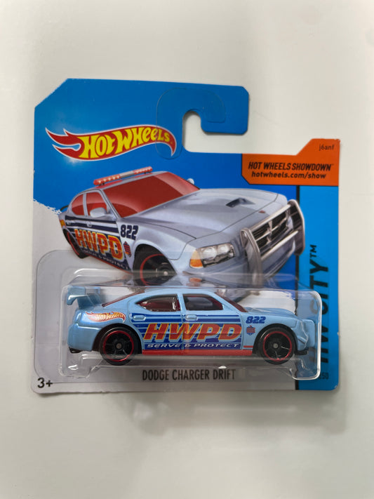 Hot Wheels 1/64 Dodge Charger Drift Short Card Blue - Damaged Box