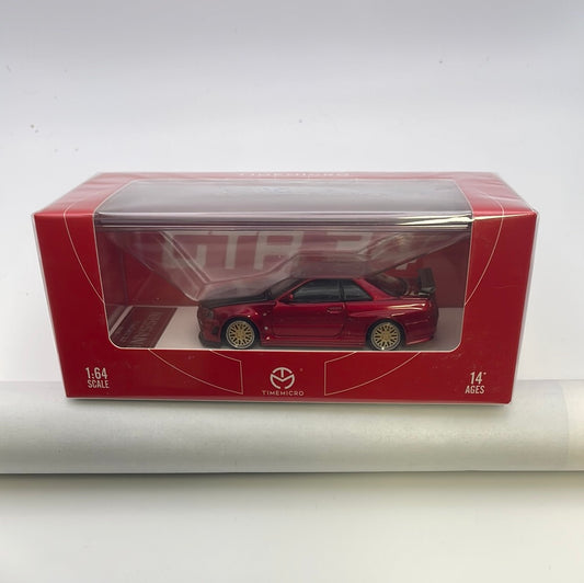 Time Micro 1/64 Nissan Skyline GT-R R34 Red