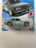 Hot Wheels 1/64 ‘71 Datsun 510 Green - Damaged Card