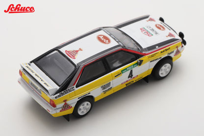 Schuco 1/64 Audi Quattro #4 Rallye Portugal 1984 White & Yellow - 45 203 7000 - Damaged Box