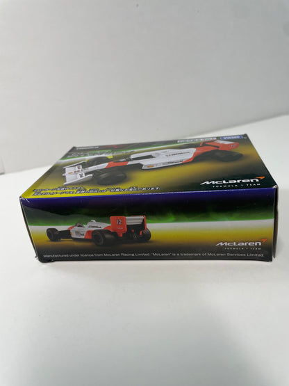 Tomica Premium 1/64 Racing Mclaren Honda MP4/4 #12 (Ayrton Senna) White & Red - 91537 - Damaged Box