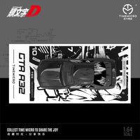 Time Micro 1/64 Nissan Skyline GT-R R32 Initial D Manga Black w/ Figure