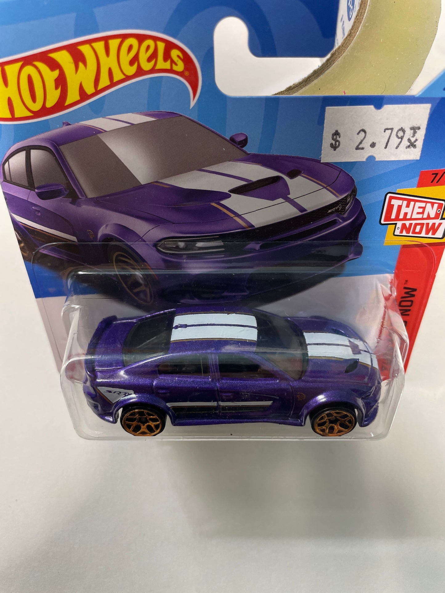 Hot Wheels 1/64 ‘20 Dodge Charger Hellcat Short Card Purple- Damaged Box